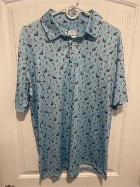Yatta Golf Patriotic Uncle Sam Eagle Golf Polo Men’s Large Blue